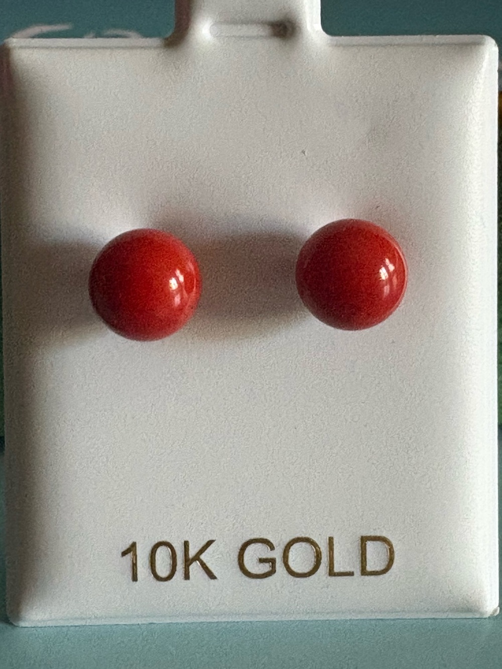 10K Solid Gold Stud Earrings with Carnelian